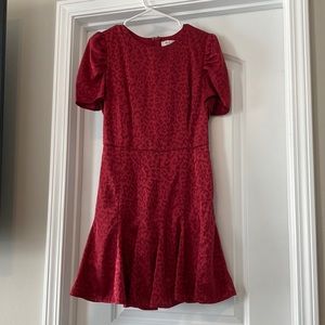 She + Sky Wine Leopard Print Dress
